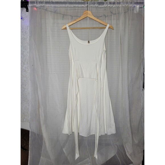 Three Dots dress womens size medium white rayon spandex A line Made In USA - Picture 1 of 6